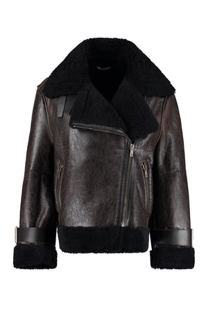 Fosca shearling jacket with maxi lapels-0